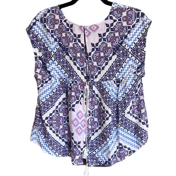 Women's Express Open Back Flowy Tassel Boho Sleeveless Crop Top XS - Picture 2 of 4